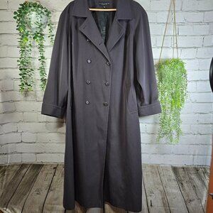WOMENS GALLERY TRENCH COAT CHARCOL DOUBLE BREASTED SIZE 20 EUC